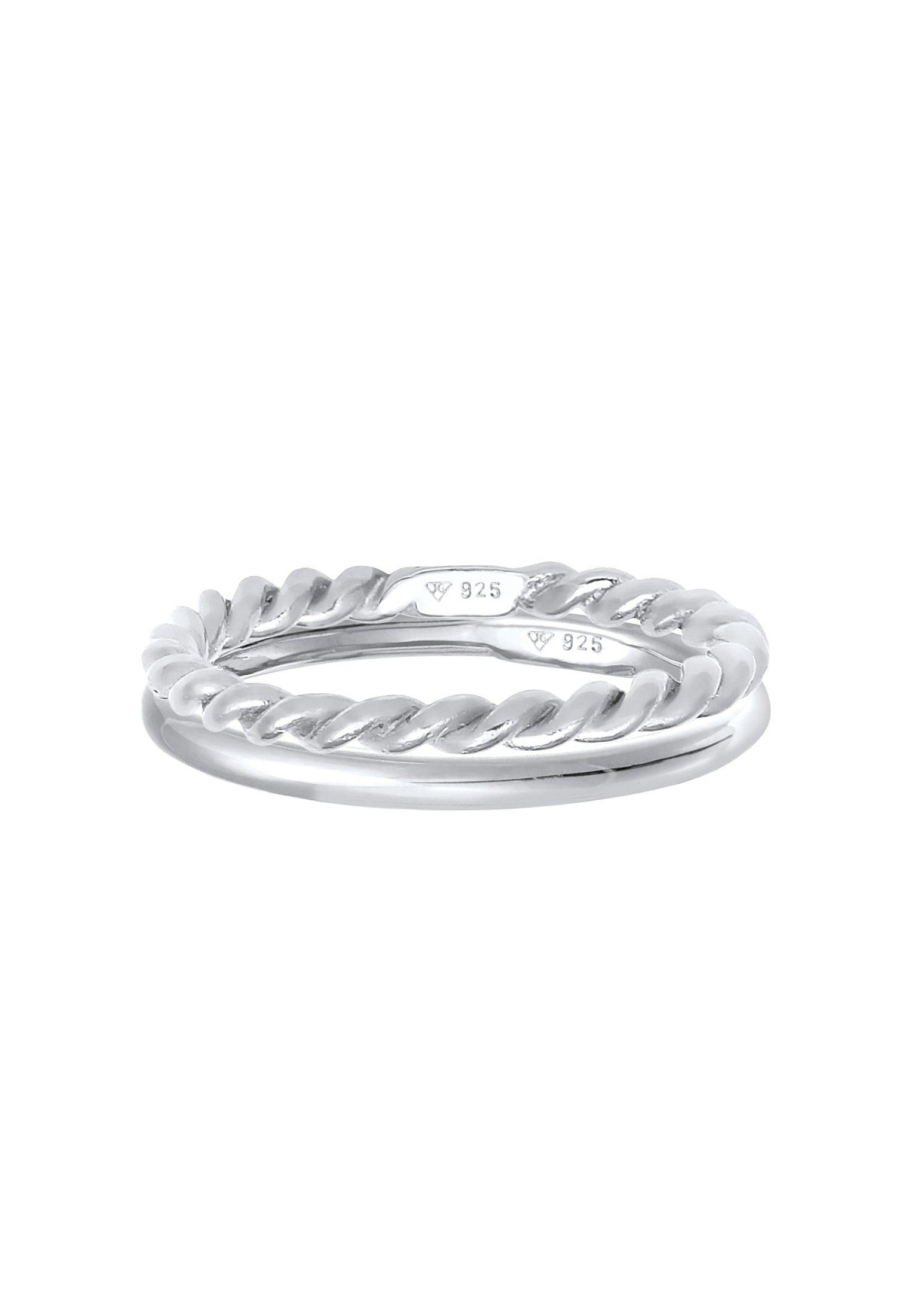 Elli  Ring Basic Twisted 2Er Set 925 Silber 