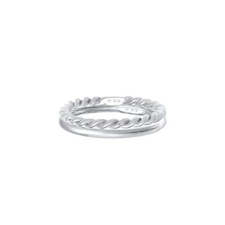 Elli  Ring Basic Twisted 2Er Set 925 Silber 