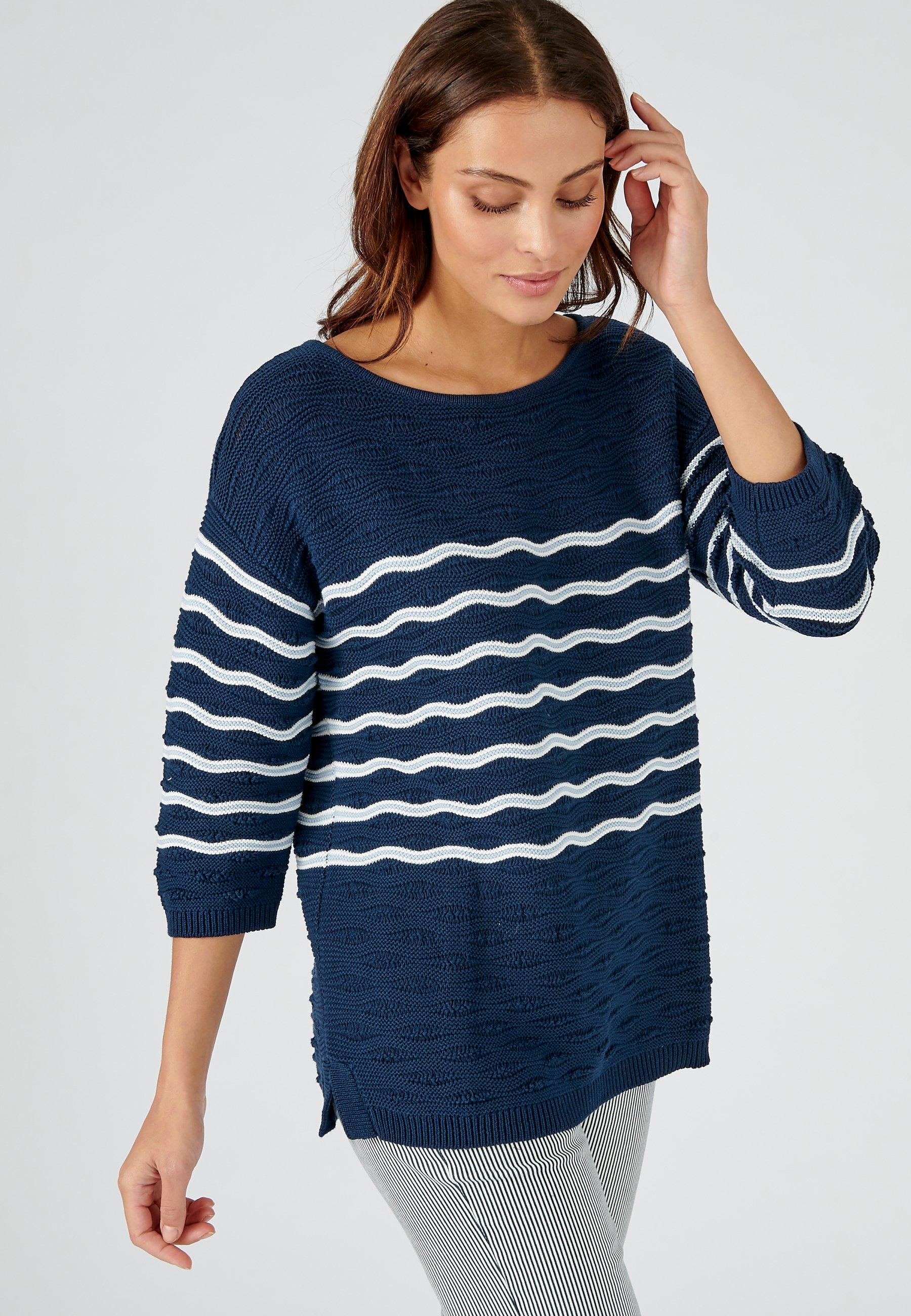 Image of Gestreifter Pullover. Damen Weiss 38/40