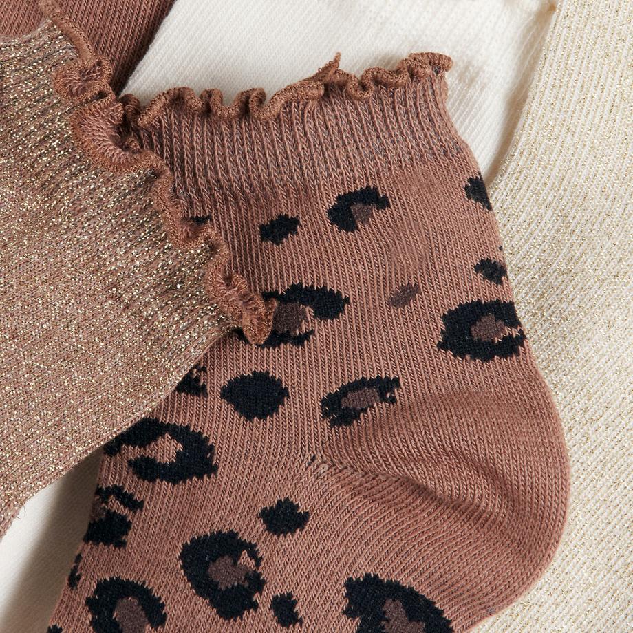 La Redoute Collections  5er-Pack einfarbige Socken mit Leopardenmuster 