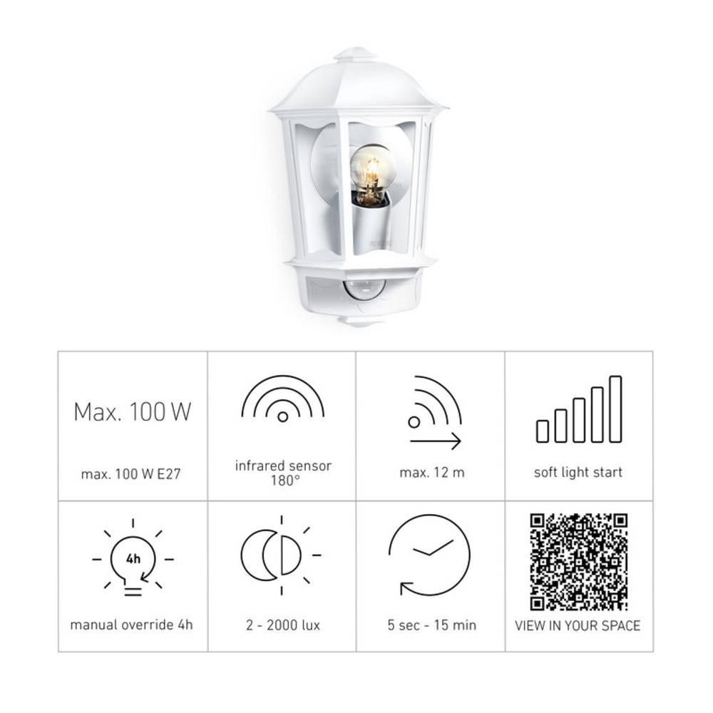 Steinel L 190 S  Lampada da parete per esterni con rilevatore di movimento Lampada a risparmio energetico  