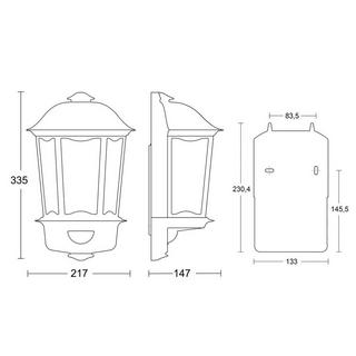 Steinel L 190 S  Lampada da parete per esterni con rilevatore di movimento Lampada a risparmio energetico  