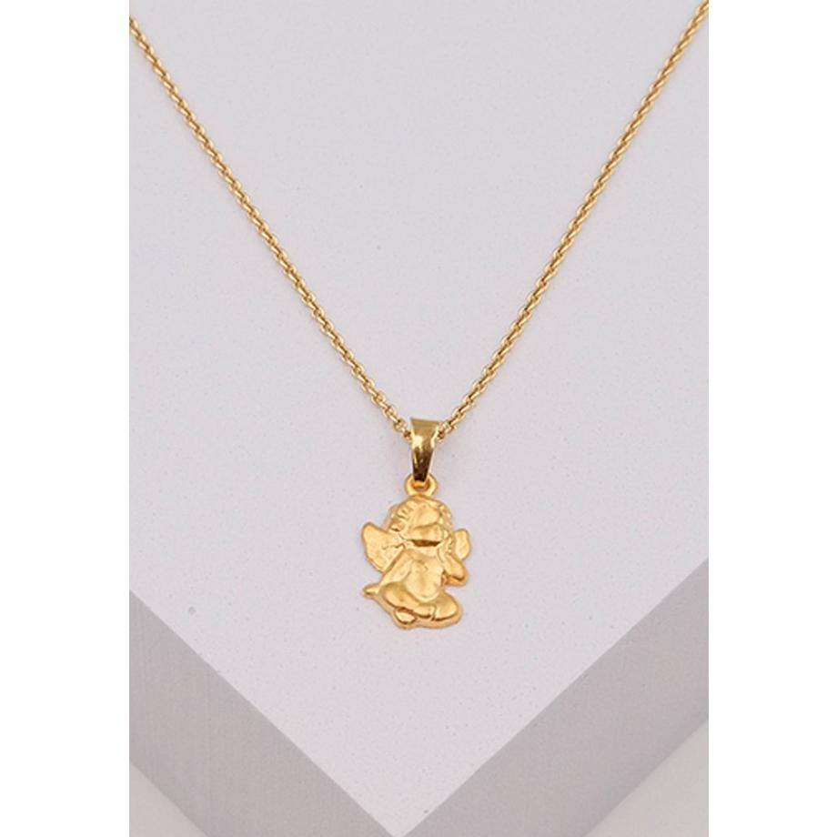 MUAU Schmuck  Engel Anhänger Gelbgold 750, 19x10mm 