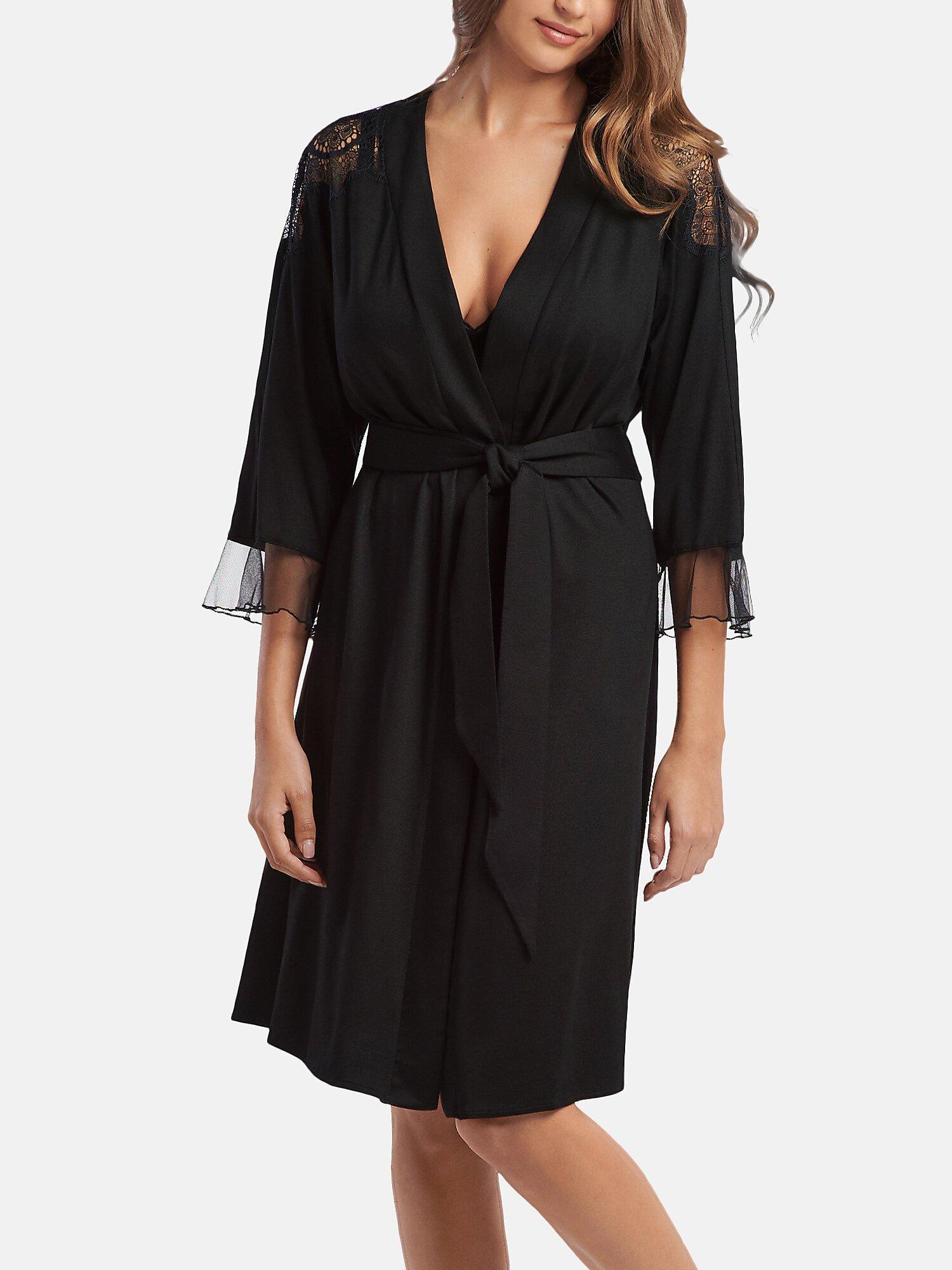 Image of Negligé Mit Dreiviertel-ärmeln Diva Damen Schwarz L