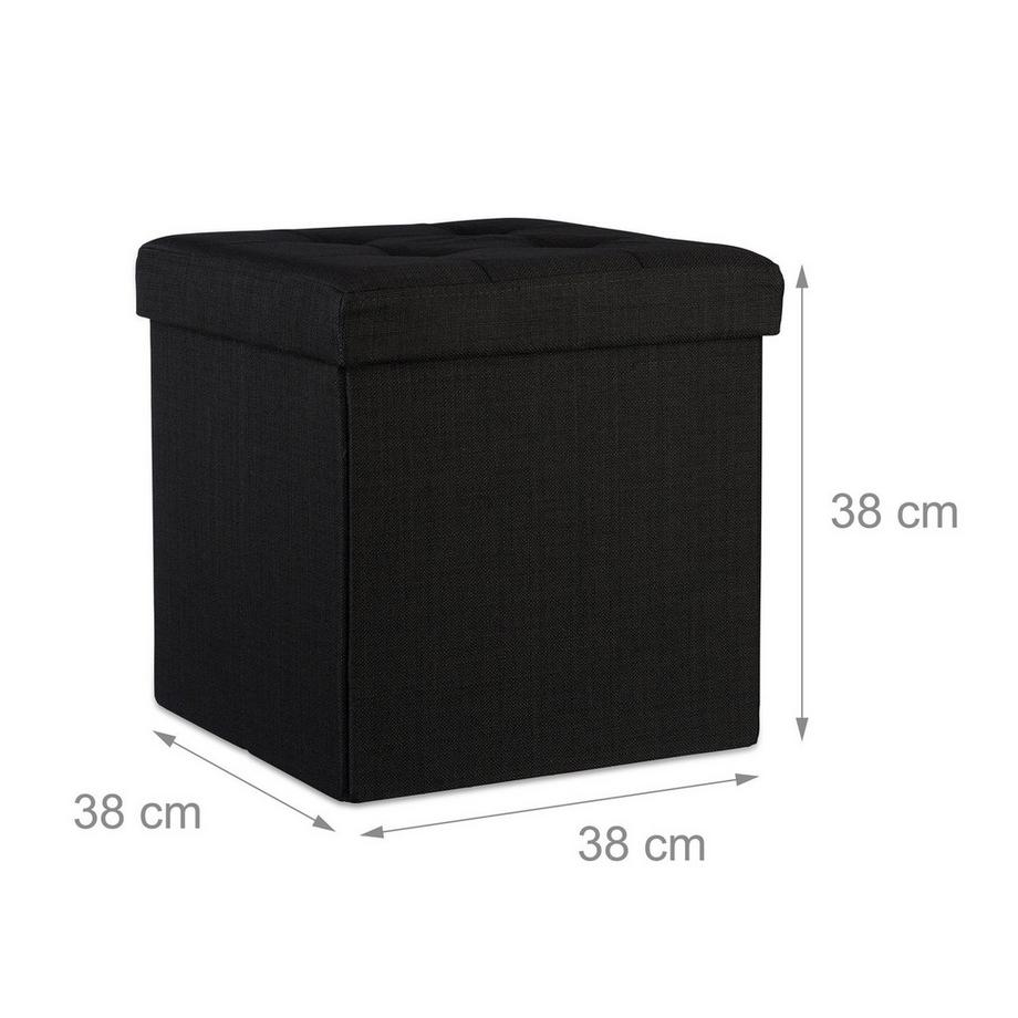 B2X Tabouret pliable avec rangement en tissu lin  