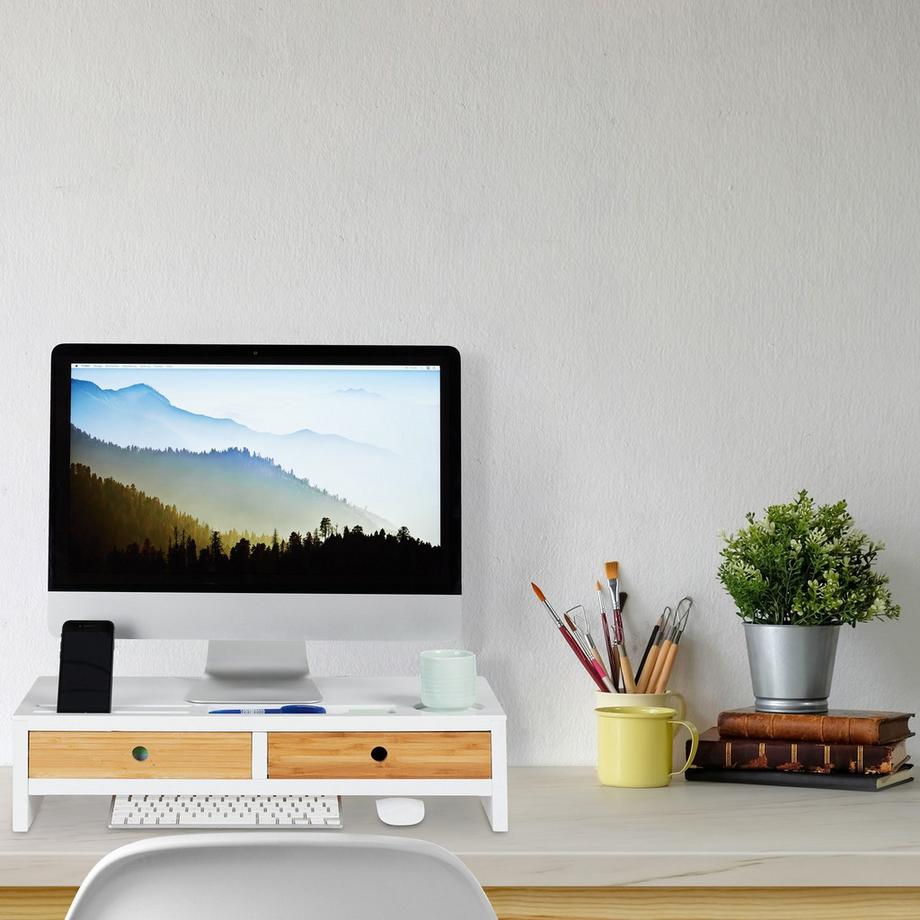 B2X  Paravent avec 2 tiroirs en blanc 