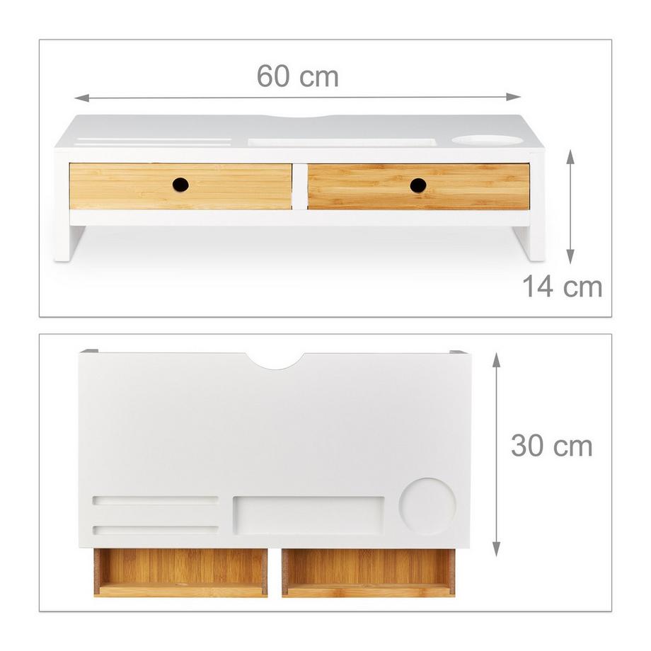 B2X  Paravent avec 2 tiroirs en blanc 
