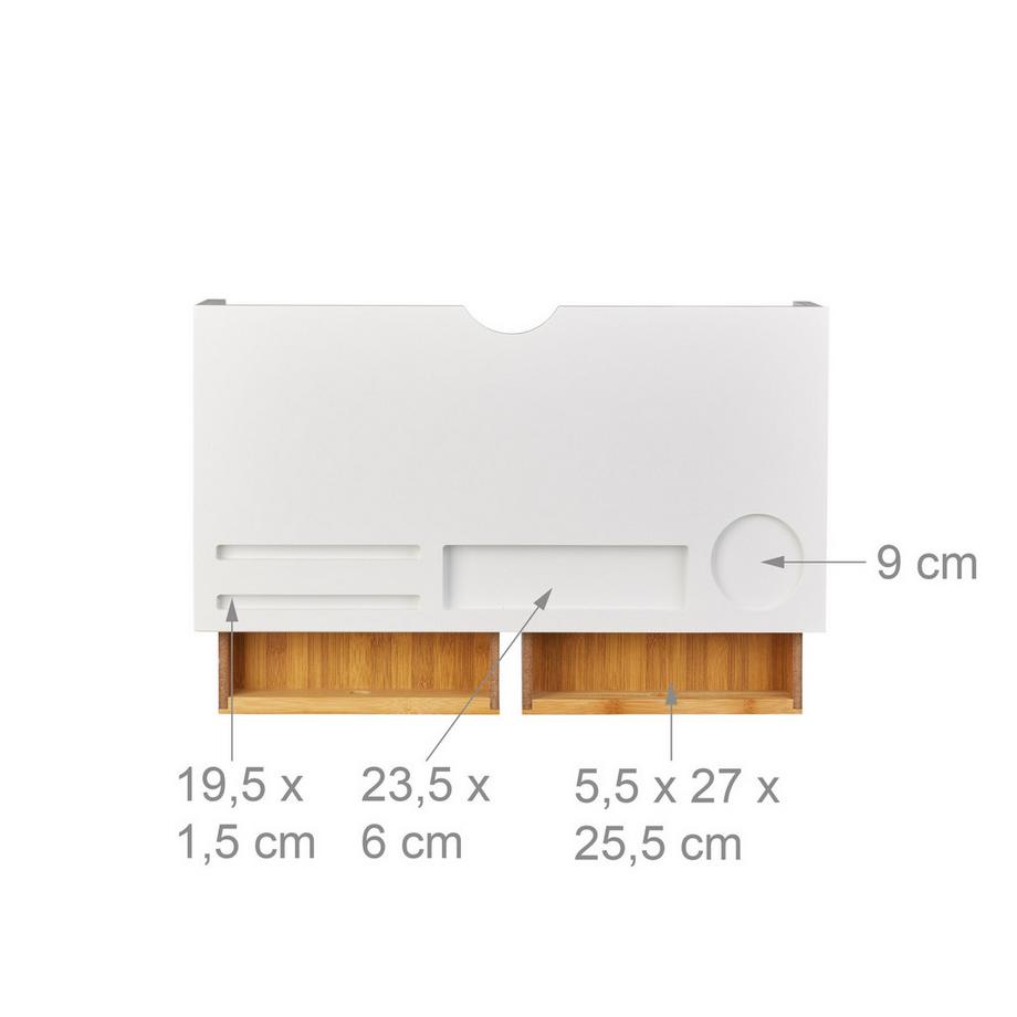 B2X  Paravent avec 2 tiroirs en blanc 