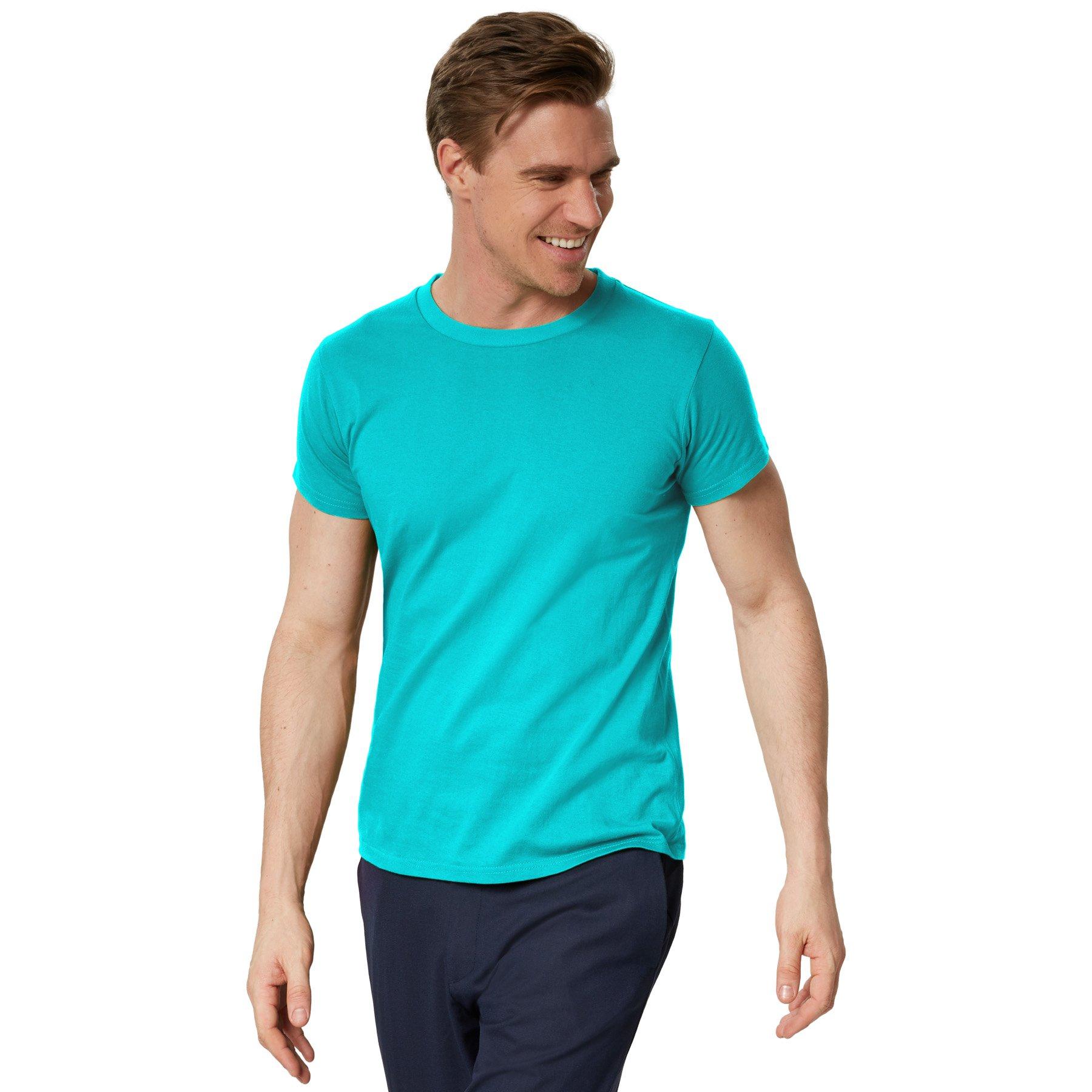 Image of T-shirt Männer Herren Türkisblau M