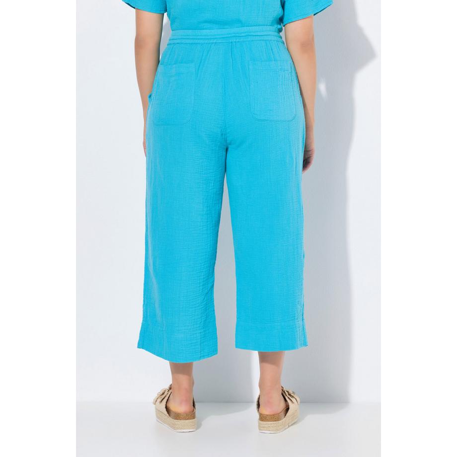 Ulla Popken Rose Musselin Culotte Weites Bein Elastikbund  