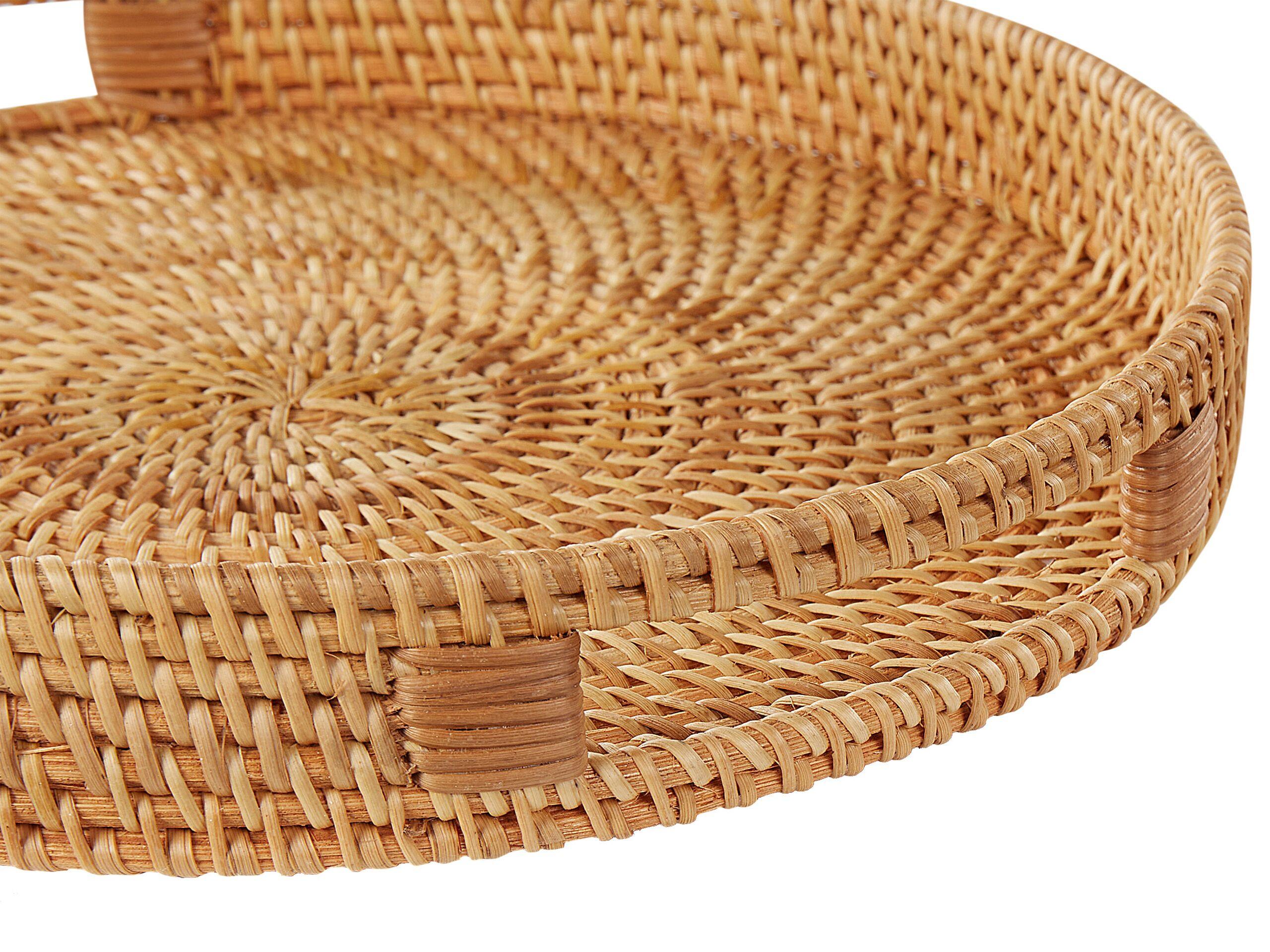 Beliani  Tablett aus Rattan Boho ADELSO 