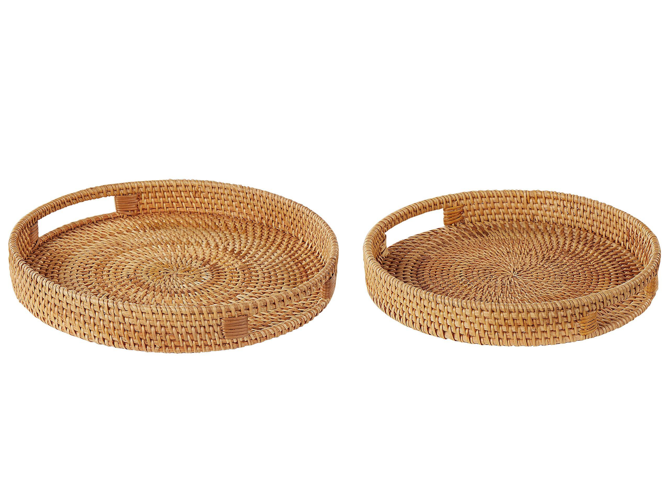 Beliani  Tablett aus Rattan Boho ADELSO 