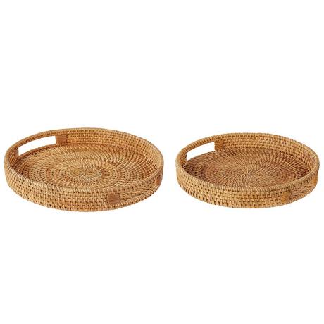 Beliani  Tablett aus Rattan Boho ADELSO 