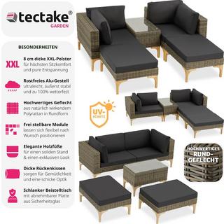 Tectake Rattan Lounge mit Aluminiumgestell Bellaria  