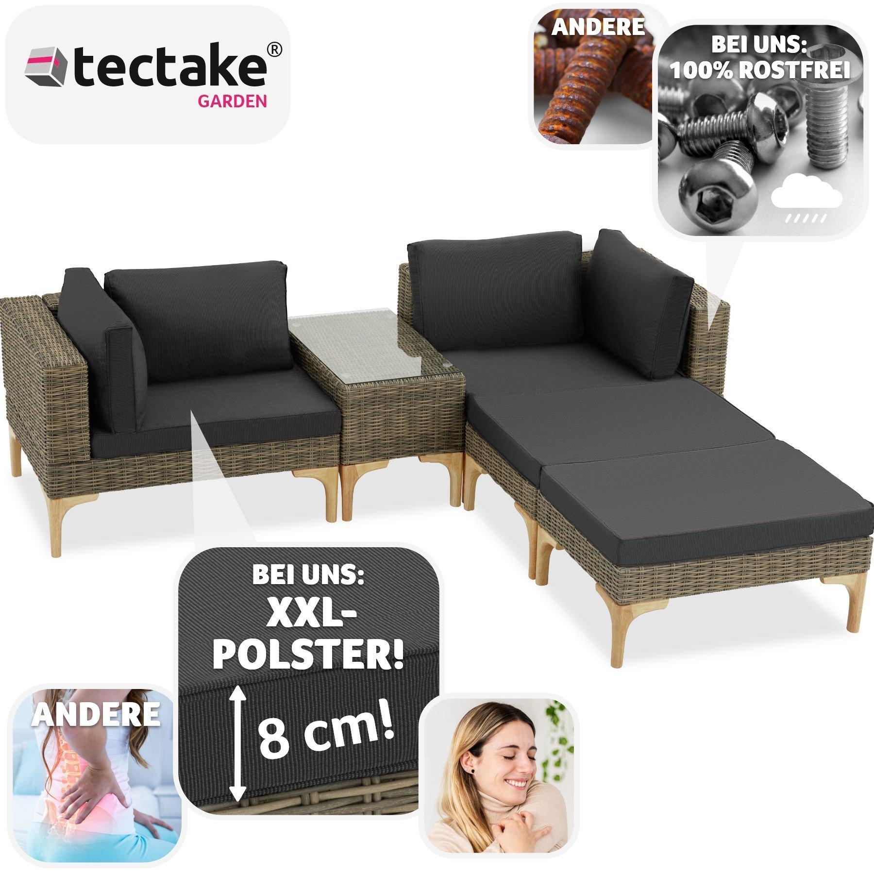 Tectake Rattan Lounge mit Aluminiumgestell Bellaria  