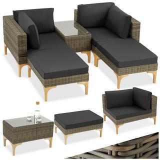 Tectake Rattan Lounge mit Aluminiumgestell Bellaria  