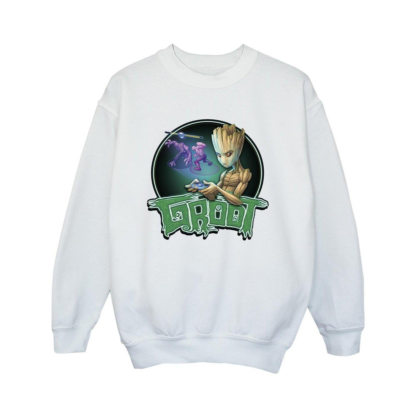 Image of Guardians Of The Galaxy Groot Gaming Ring Sweatshirt Unisex Weiss 152-158