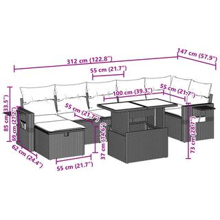 VidaXL Garten sofagarnitur poly-rattan  