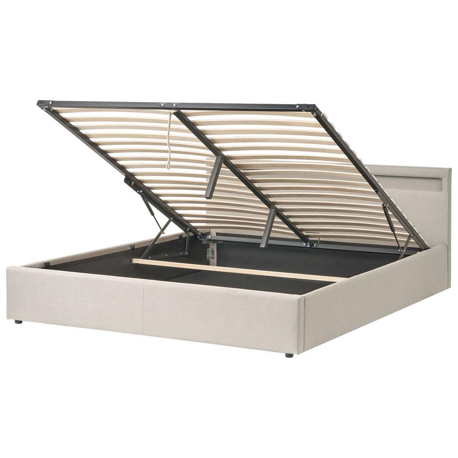 Lit ottoman avec LED en Tissu  ARMELLE