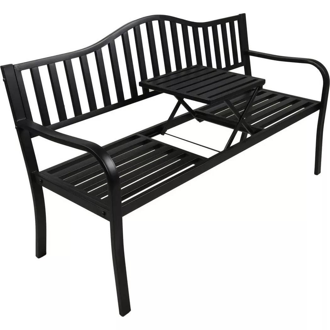 Garden Pleasure Gartenbank "SEGULA" mit hochklappbarem Tisch, BxTxH: 150x60x89 cm