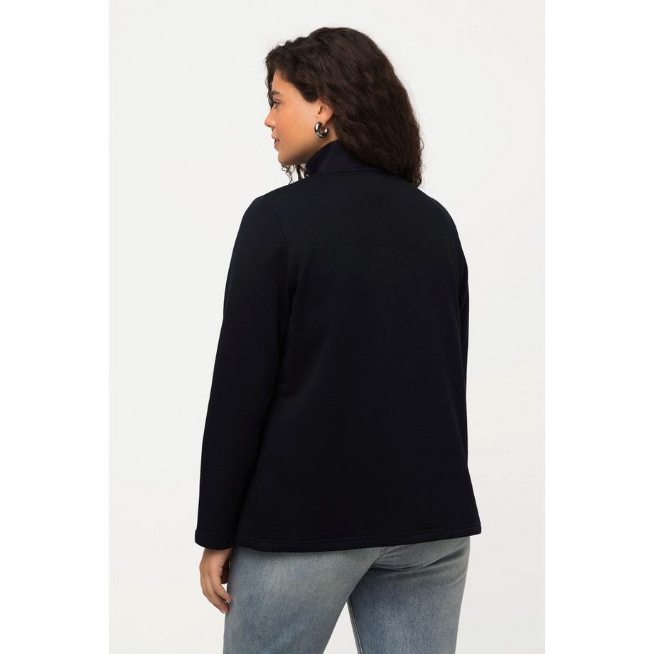 Ulla Popken Felpa Collo Alto Maglia Bottoni Maniche Lunghe  