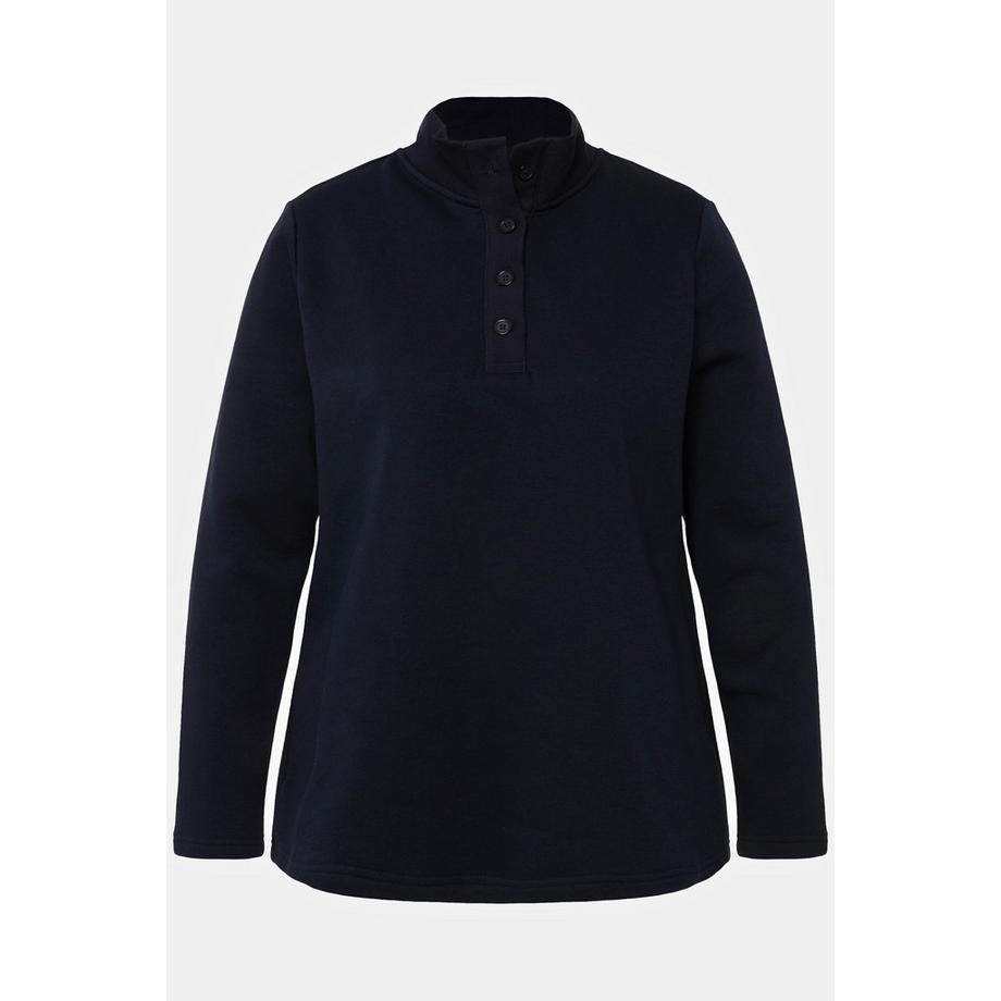 Ulla Popken Felpa Collo Alto Maglia Bottoni Maniche Lunghe  