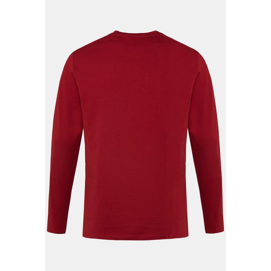 JP1880 T-shirt Henley basique à manches longues avec patte de boutonnage  