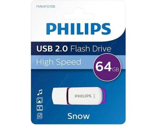 PHILIPS  Snow 2.0 USB-Stick 64 GB WeiàŸ und Lila 