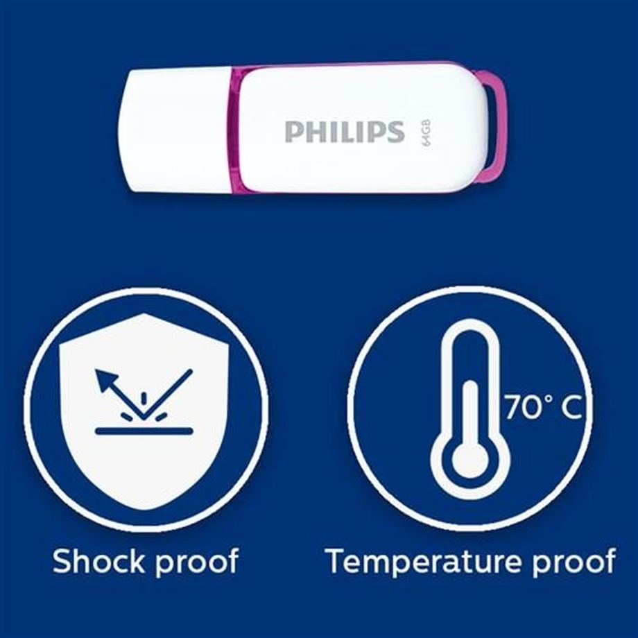 PHILIPS  Snow 2.0 USB-Stick 64 GB WeiàŸ und Lila 