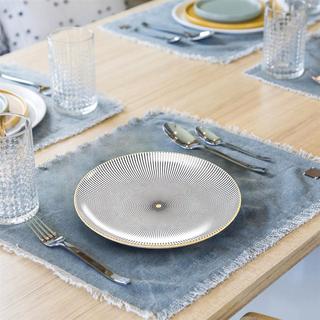 Intirilife 4x Assiettes en porcelaine en Sans Fin  