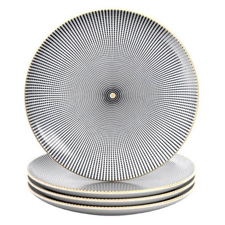 Intirilife 4x Assiettes en porcelaine en Sans Fin  