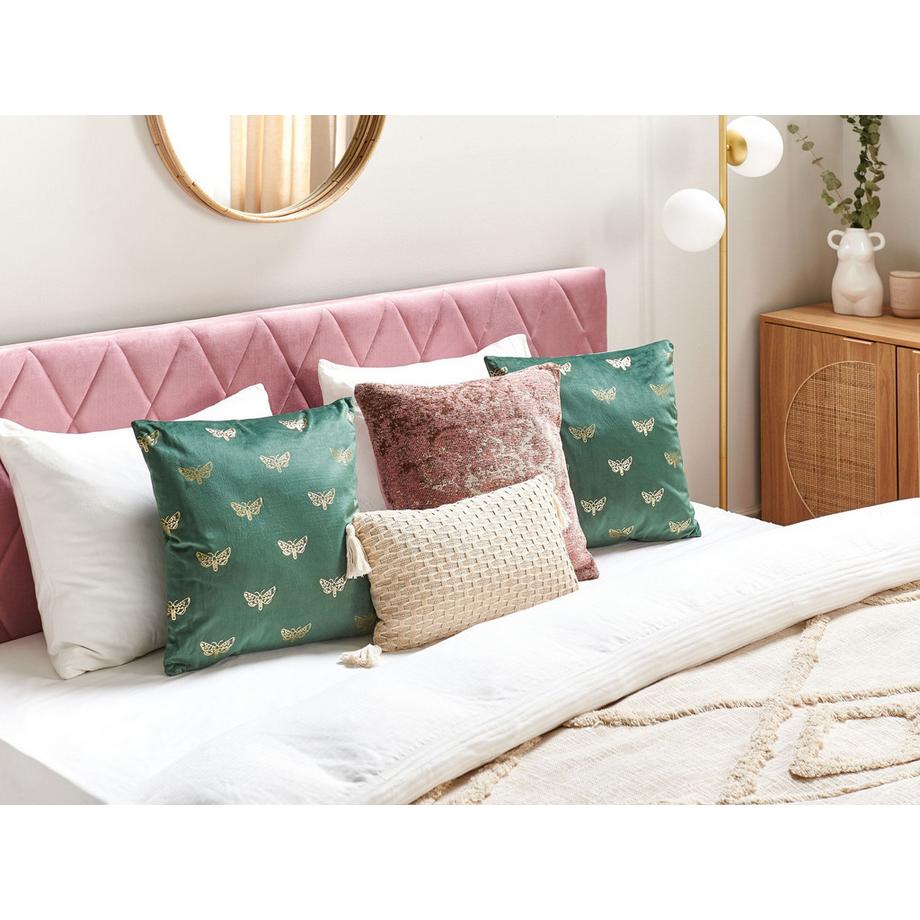 Beliani Lot de 2 coussins décoratifs en Velours Traditionnel YUZURI  