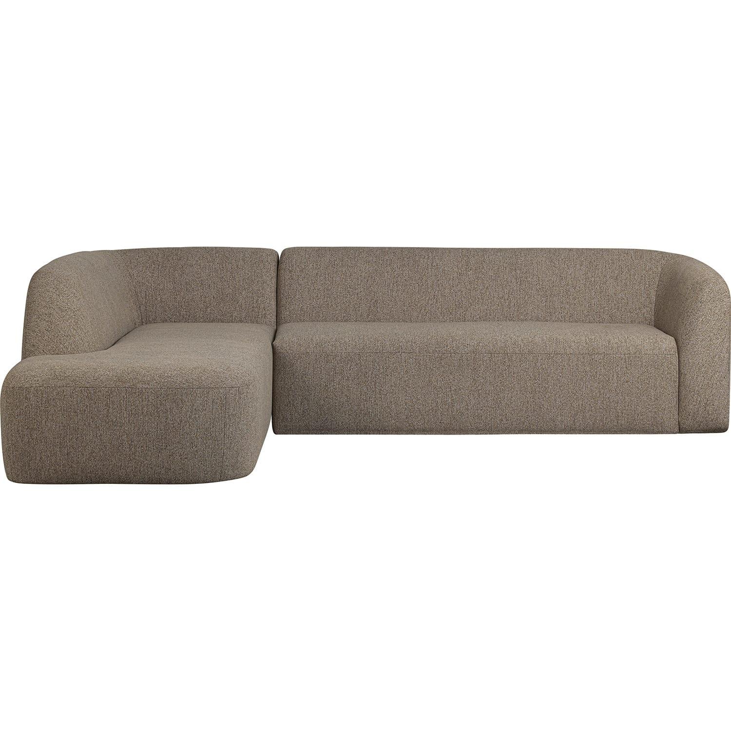 mutoni Ecksofa Sloping links Chenille hellbraun meliert 274x225  