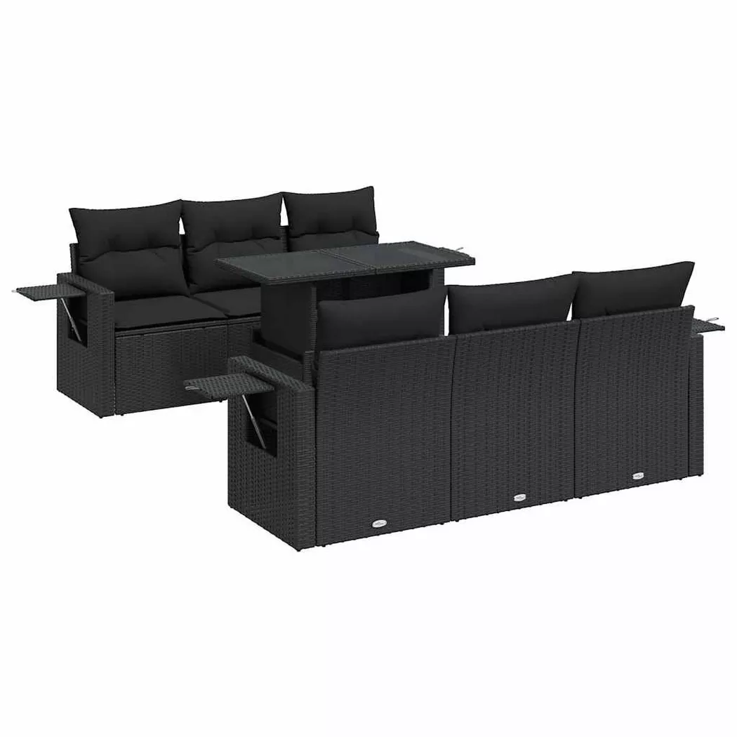VidaXL - Ensemble de canapés de jardin rotin synthétique, One Size, Noir