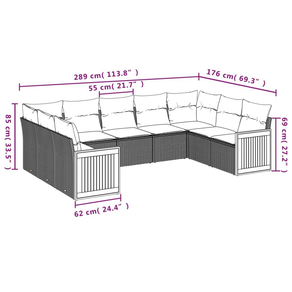 VidaXL set divano da giardino Polirattan  