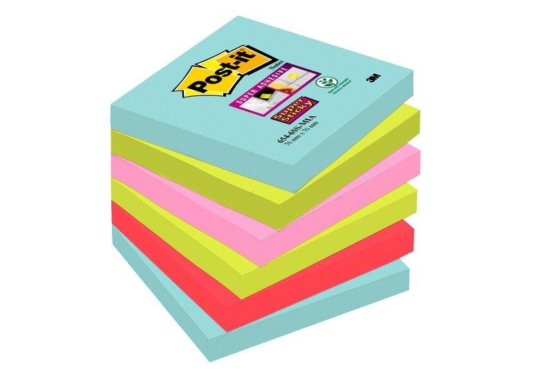 Post it POST-IT Super Sticky Notes 76x76mm 6546SSMIA Miami 4 Farben 6x90 Blatt  