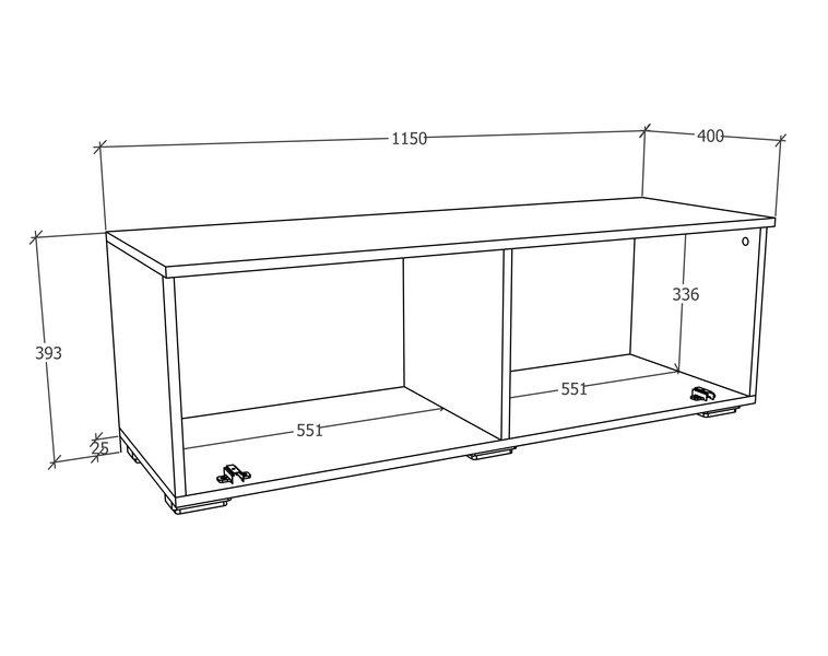 VCM TV Möbel | Lowboard | Fernsehschrank mit breiter Klapptür | Maße H. 39 x B. 115 x T. 40 cm | Fernseh Möbel – Arila M  