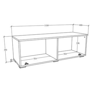 VCM TV Möbel | Lowboard | Fernsehschrank mit breiter Klapptür | Maße H. 39 x B. 115 x T. 40 cm | Fernseh Möbel – Arila M  