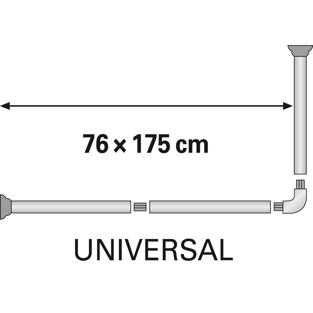 diaqua Barre rideaux de douche Basic chrome  