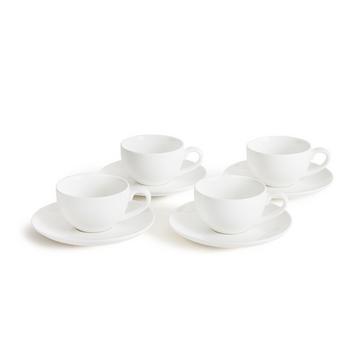 Lot de 4 tasses à café et sous-tasses