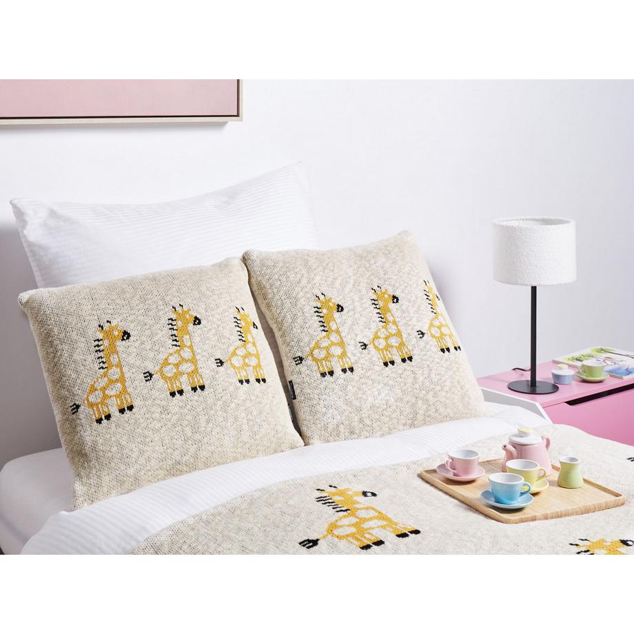Beliani Lot de 2 coussins décoratifs en Coton  CHILARI  