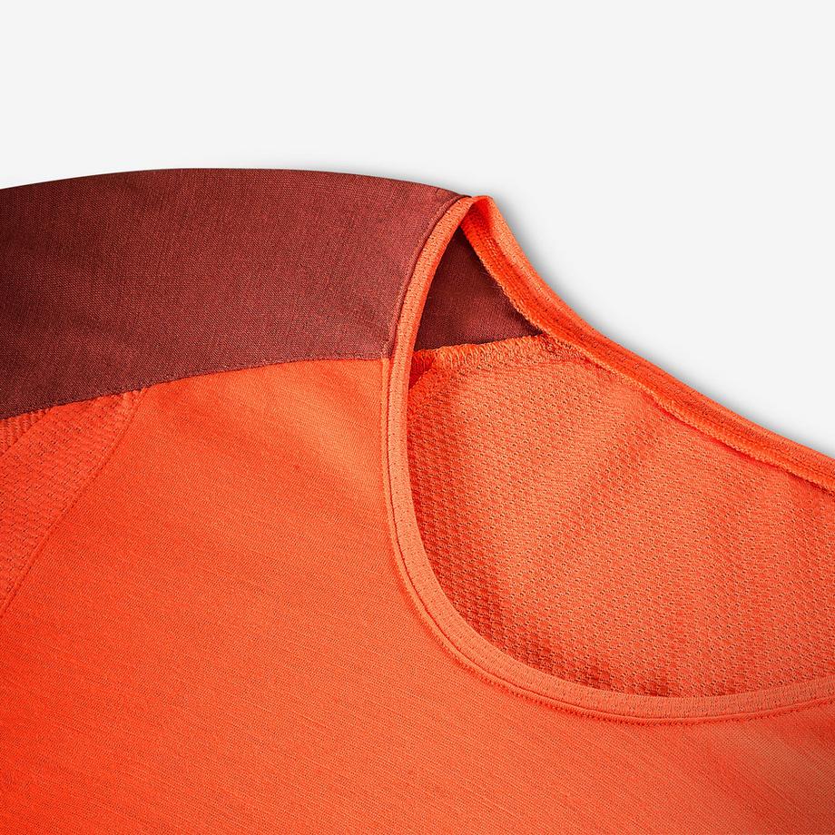 SIMOND TREK 500 T-shirt de trek manches courtes en laine mérinos femme, Merino Resist orange 