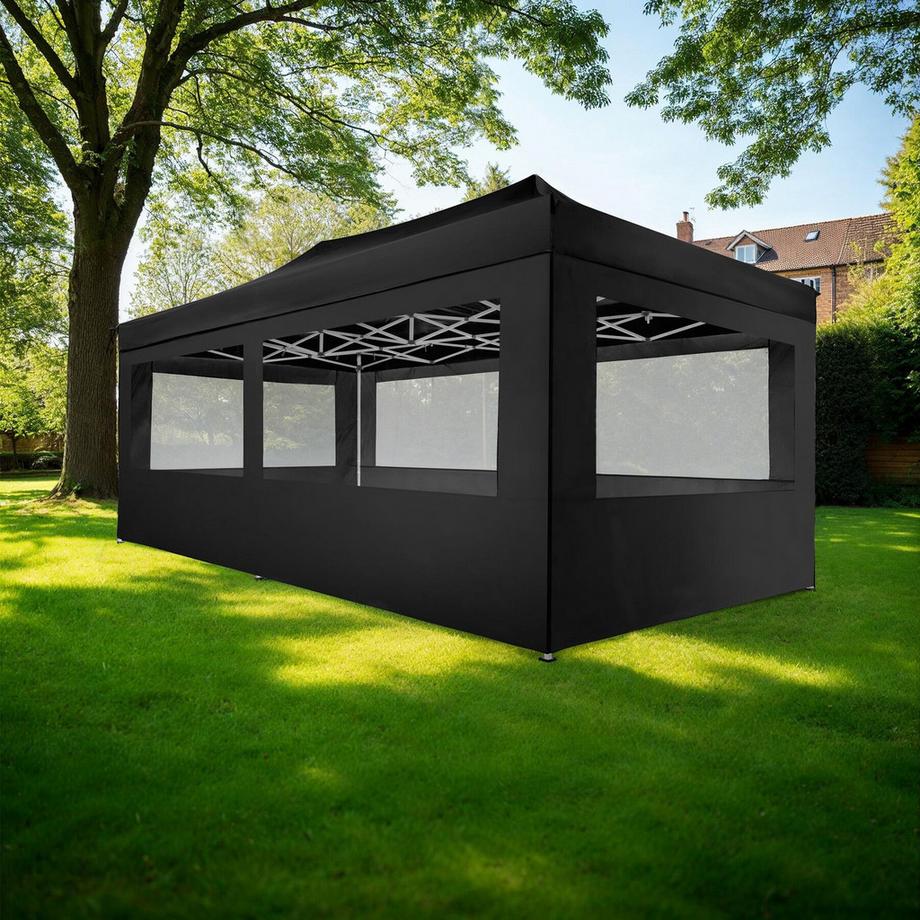 Tectake Pavillon Viola mit Aluminiumgestell 6 x 3 m, faltbar und höhenverstellbar  