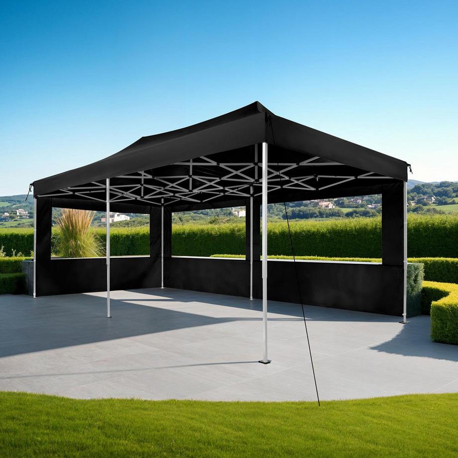 Tectake Pavillon Viola mit Aluminiumgestell 6 x 3 m, faltbar und höhenverstellbar  