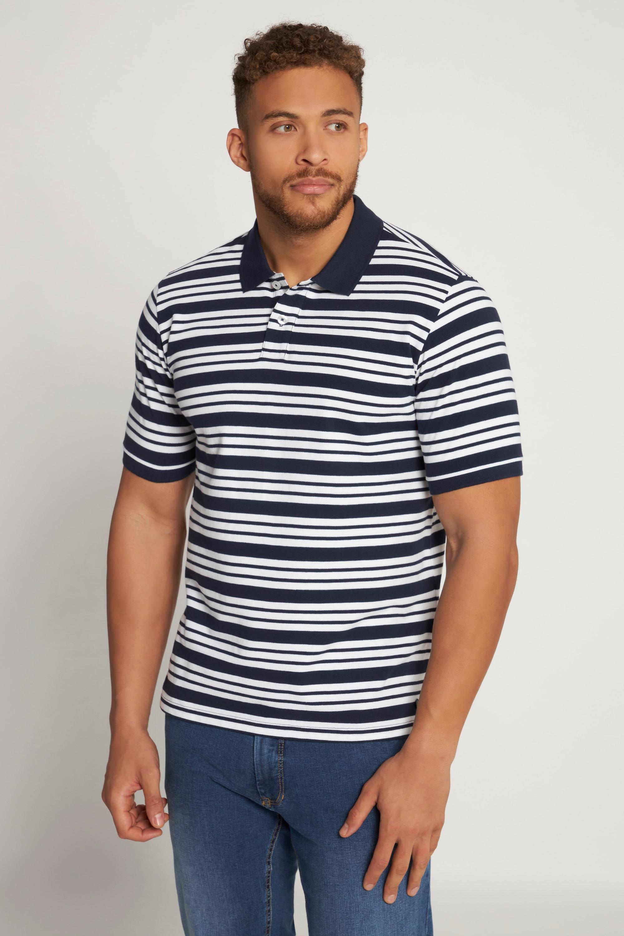 JP1880  Maglia polo in piqué a righe con mezze maniche 