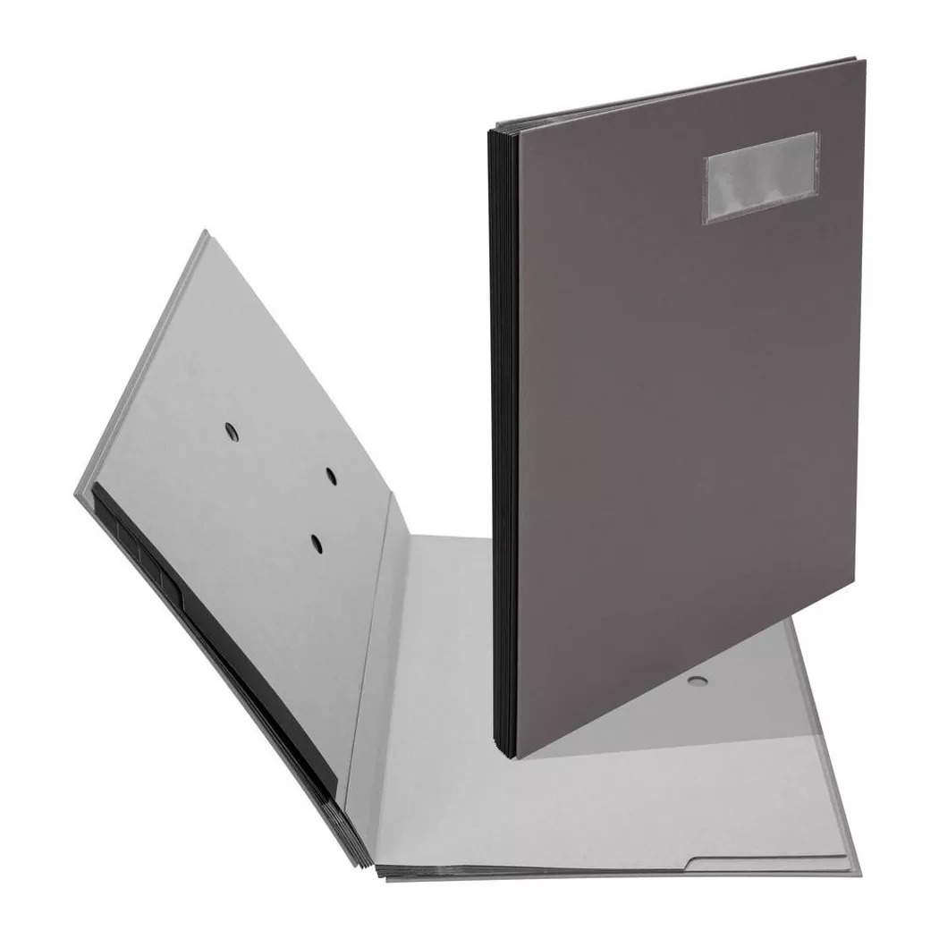 Biella – Unterschriftenmappe A4 10-teilig, 34cm, Taubengrau