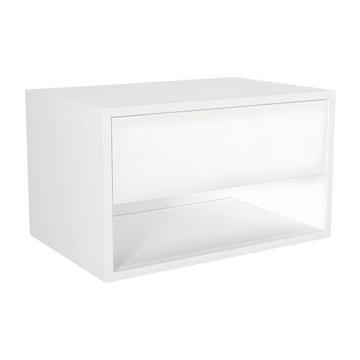 Table de chevet suspendue - 1 tiroir et 1 niche - Blanc - RITAMI