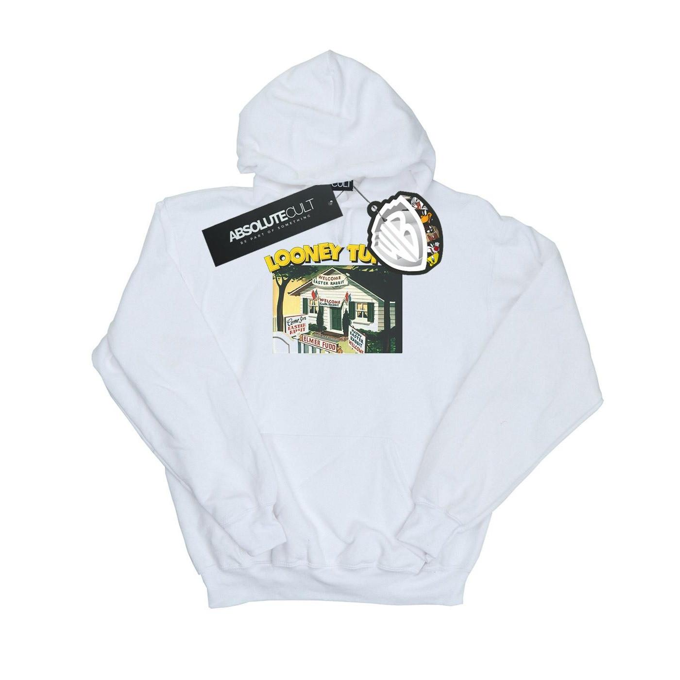Image of Elmer Fudd Welcome Easter Rabbit Kapuzenpullover Unisex Weiss 140/146