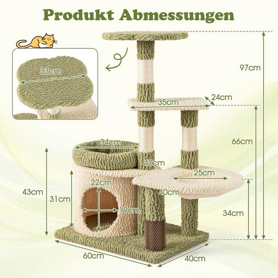 Northix  Arbre à chat avec hamac et griffoir 