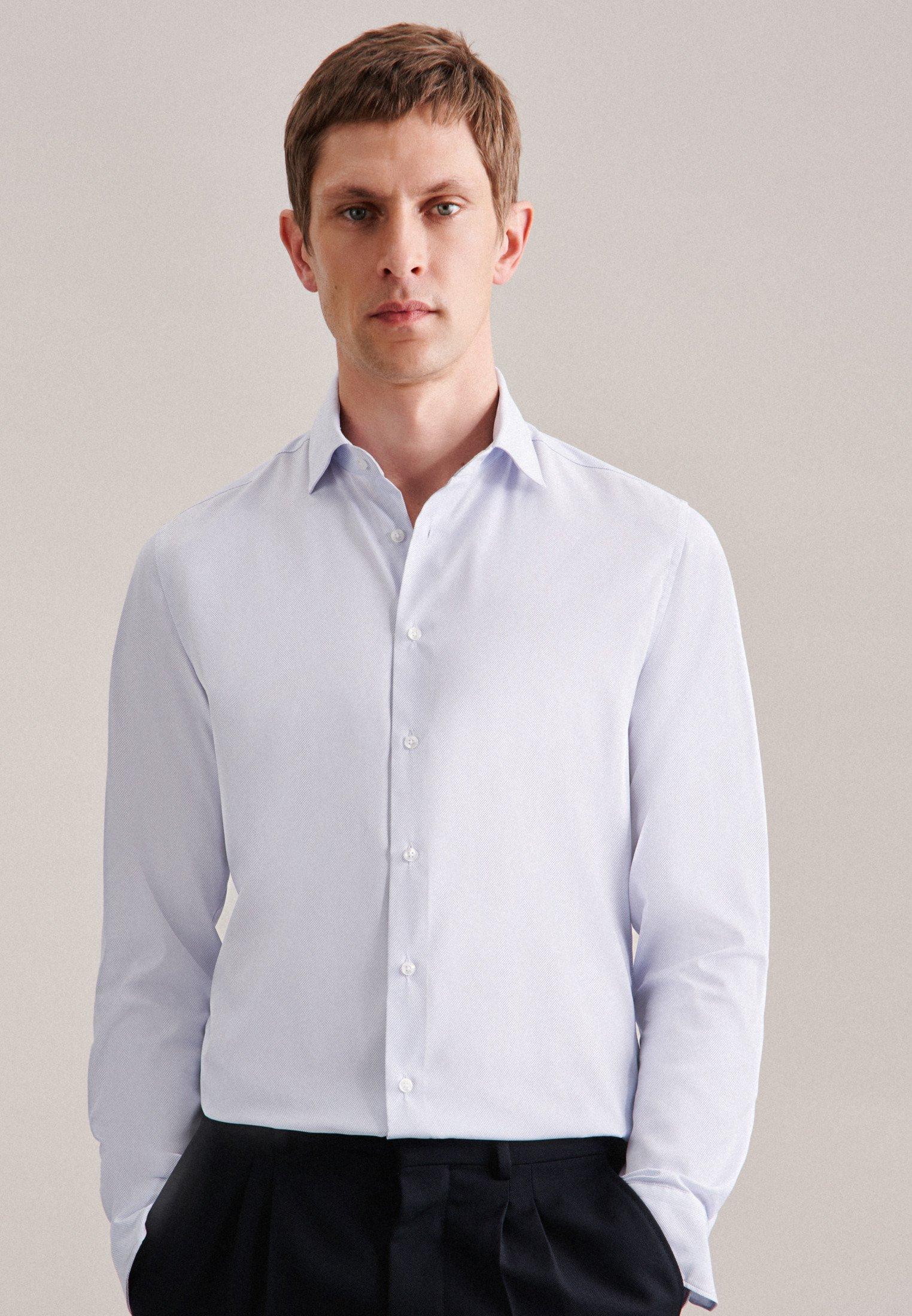 Image of Performance-hemd X-slim Fit Langarm Druck Herren Hellblau 36